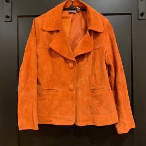 Chico's Orange Suede Jacket Size 2